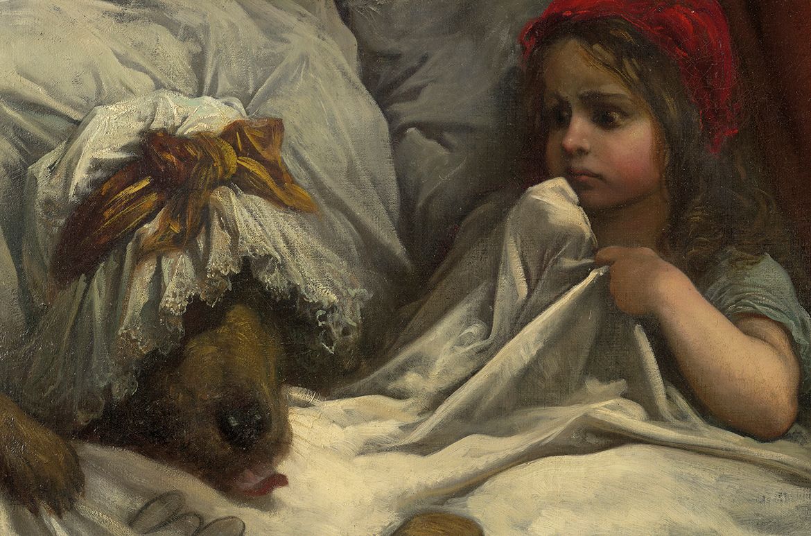 Gustave Doré, France 1832-83 / Little Red Riding Hood c.1862 / Oil on canvas / 65.3 × 81.7cm / Gift of Mrs S. Horne, 1962 / Collection: National Gallery of Victoria, Melbourne