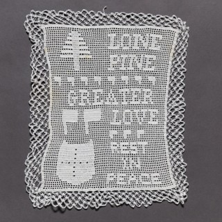 Unknown, Australia / (Lone Pine) c.1915 / Cotton filet crochet / 31 x 24.5cm / Gift of Penny Greig through the QAGOMA Foundation 2013 / Collection: Queensland Art Gallery | Gallery of Modern Art