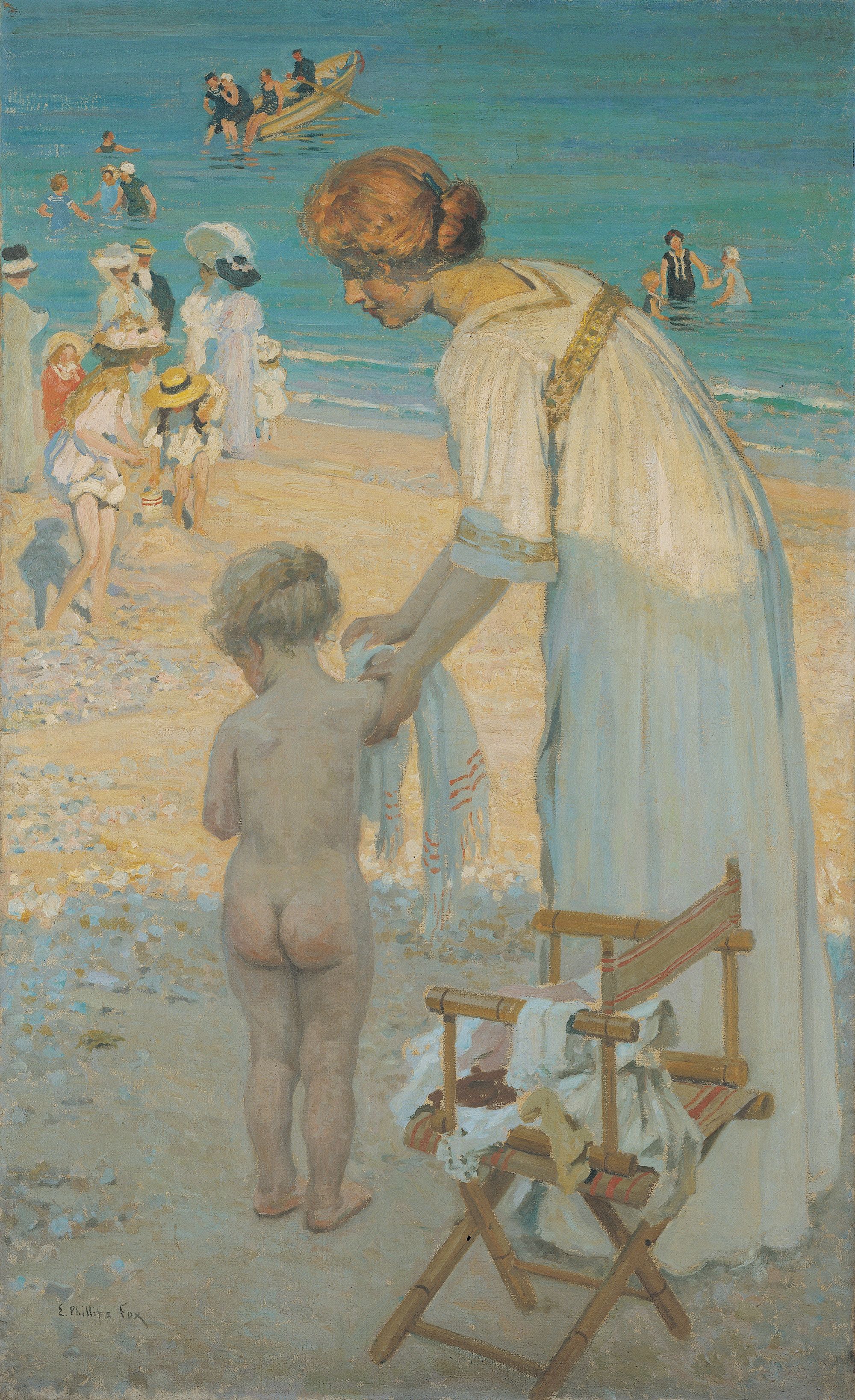 E Phillips Fox, Australia/France 1865-1915 / Bathing hour (L’heure du bain) c.1909 / Oil on canvas / 183.5 x 113.3cm / Purchased 1946 / Collection: Queensland Art Gallery | Gallery of Modern Art