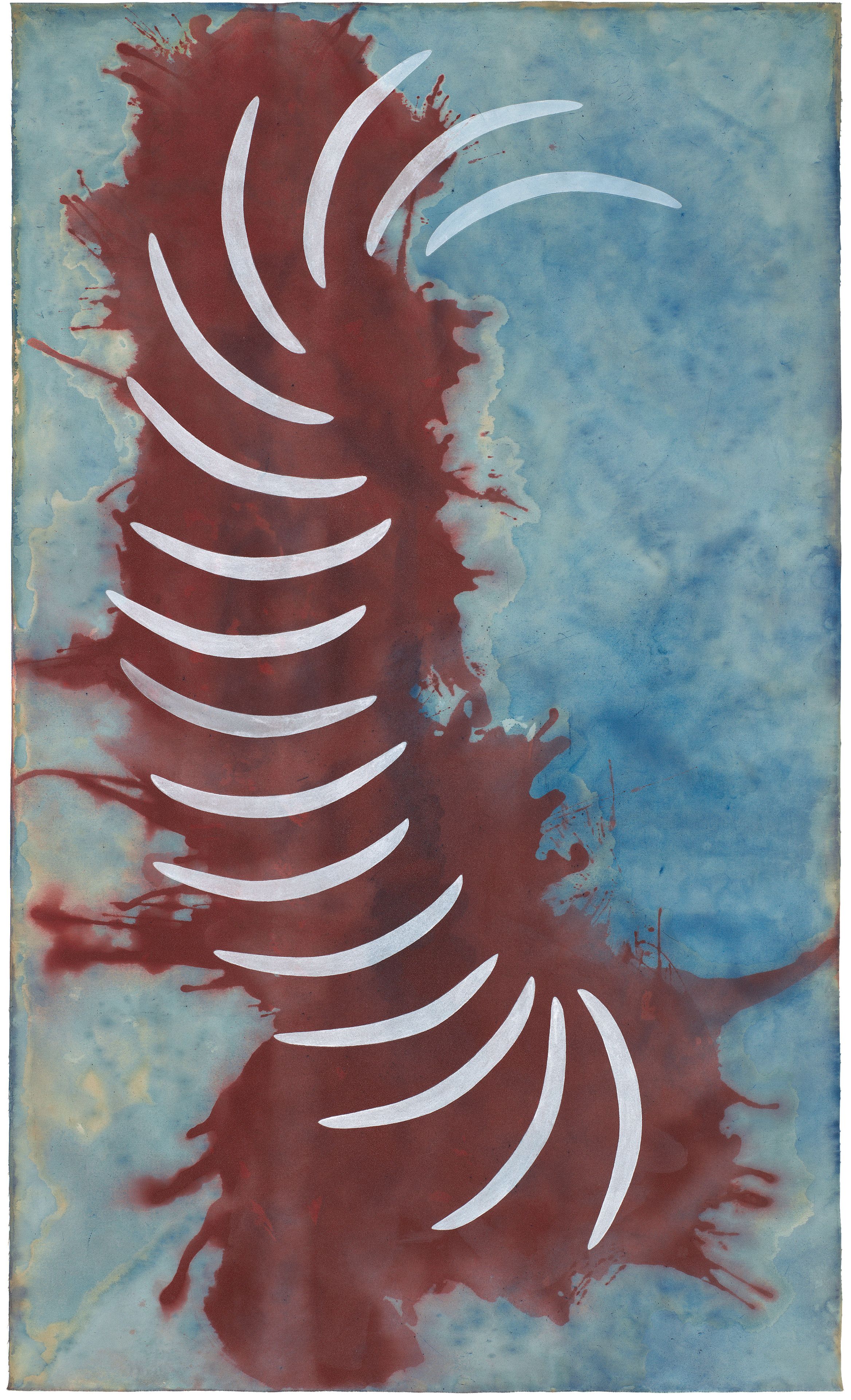 Judy Watson / Waanyi people / Australia b.1959 / memory bones 2007 / Pigment and pastel on canvas / The James C. Sourris AM Collection. Gift of James C. Sourris AM through the Queensland Art Gallery Foundation 2010. Donated through the Australian Government’s Cultural Gifts Program / Collection: Queensland Art Gallery | Gallery of Modern Art