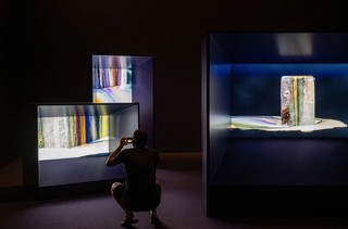 Dawn Ng, Singapore b.1982 / ‘The Earth is an hourglass’, comprising: The Earth is an hourglass 2024 / Single-channel 4K video: 16:9, colour, 38:33 minutes / Purchased 2024 with funds from the Melbourne Art Foundation and the QAGOMA Foundation / Collection: Queensland Art Gallery | Gallery of Modern Art / © Dawn Ng / Orbit I 2024 and Orbit II 2024 / Two-channel 4K video: 16:9, colour, 38:33 minutes / Installed for ‘The 11th Asia Pacific Triennial of Contemporary Art’ / Courtesy: The artist and Sullivan+Strumpf, Singapore / Photograph: C Callistemon © QAGOMA