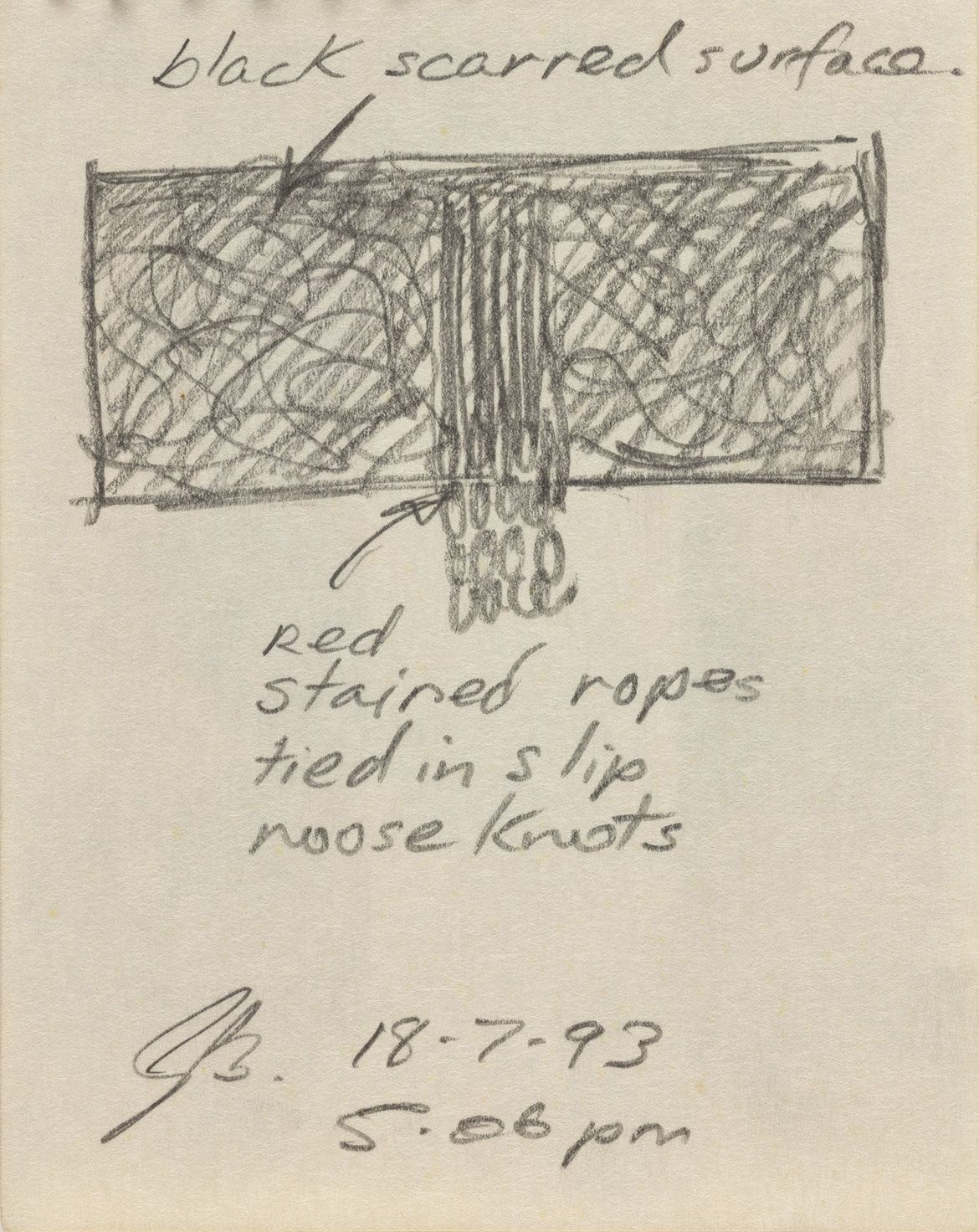 Gordon Bennett, Australia 1955-2014 / Notebook sketch, 18 July 1993, 5.06pm / Image courtesy: The Estate of Gordon Bennett