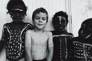 MERCER, Robert Ireland/Australia b.1949 Jermaine Luke, David Freier, Ben Yam, Gibson Yam, Kowanyama, Cape York (from ‘Journeys north’ portfolio) 1987 Gelatin silver photograph on paper 33 x 42.1cm (trimmed) 26.9 x 40.5cm (comp.) Acc. 1987.164.019 Purchased 1987 with the financial assistance of the Australian Bicentennial Authority to commemorate Australia’s Bicentenary in 1988