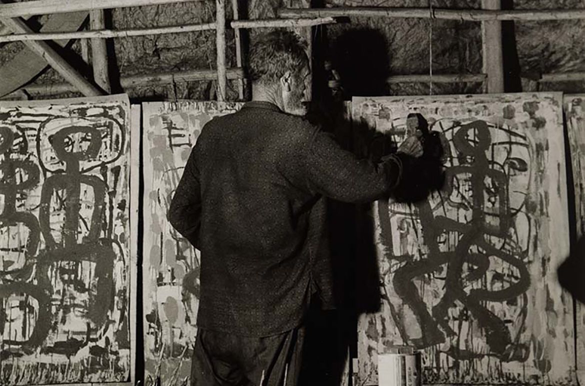 Robert Walker, Australia 1922–2007 / Ian Fairweather (from ‘Hut’ series) 1966, printed 2006 / Gelatin silver photograph / 39.8 x 29.3cm / Purchased 2007. Queensland Art Gallery Foundation / Collection: Queensland Art Gallery | Gallery of Modern Art / © Robert Walker/Copyright Agency, 2019