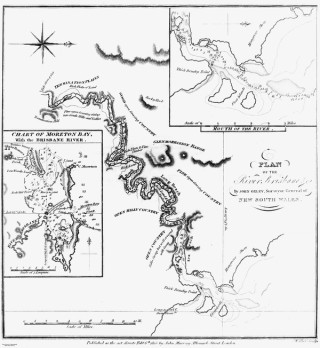 John Oxley’s drawn chart of Brisbane River and Moreton Bay, 1823 / 99183505760402061 / Courtesy: John Oxley Library, State Library of Queensland, Brisbane