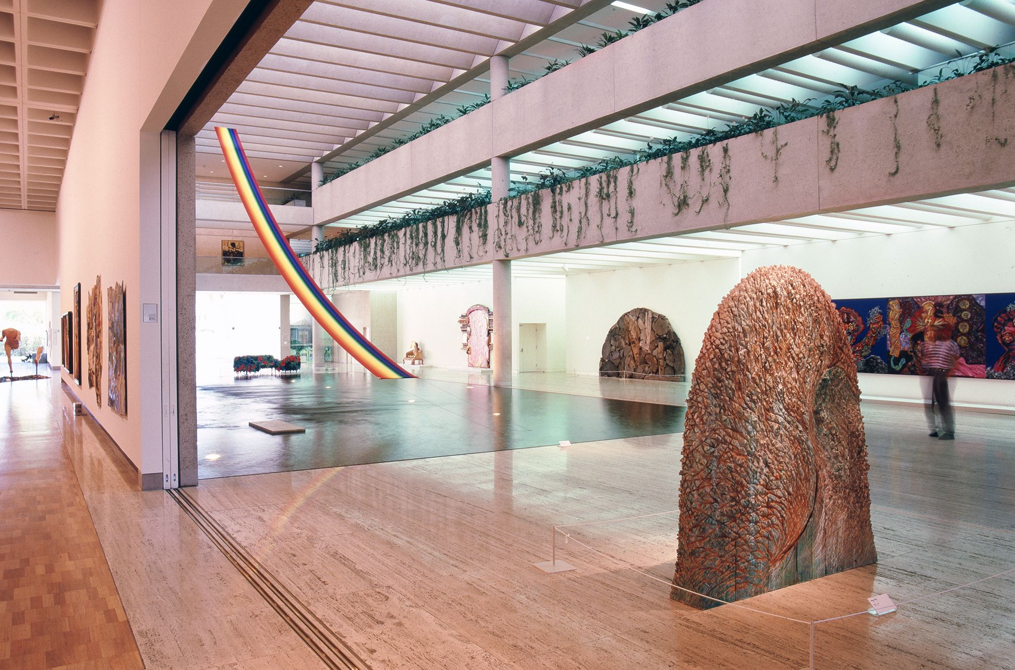 Installation view of ‘Japanese Ways, Western Means’, Queensland Art Gallery, 1989 with Shigeo Toya’s Forest 1986 in foreground / © Shigeo Toya Estate / Photograph: © QAGOMA