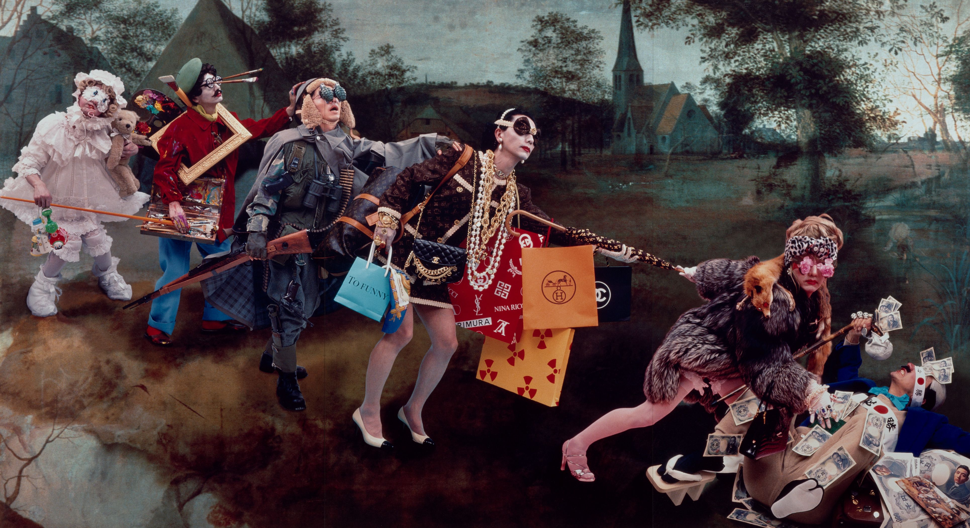Yasumasa Morimura, Japan b.1951 / Blinded by the light (detail) 1991 / Type C photograph with surface varnish on paper on plywood in gold frame / Triptych: 200 x 383cm (overall, framed); 200 x 121cm (each panel) / Purchased 1996 with proceeds from the Brisbane BMW Renaissance Ball through the Queensland Art Gallery Foundation. Celebrating the Queensland Art Gallery's Centenary 1895-1995 / Collection: Queensland Art Gallery | Gallery of Modern Art / © Yasumasa Morimura