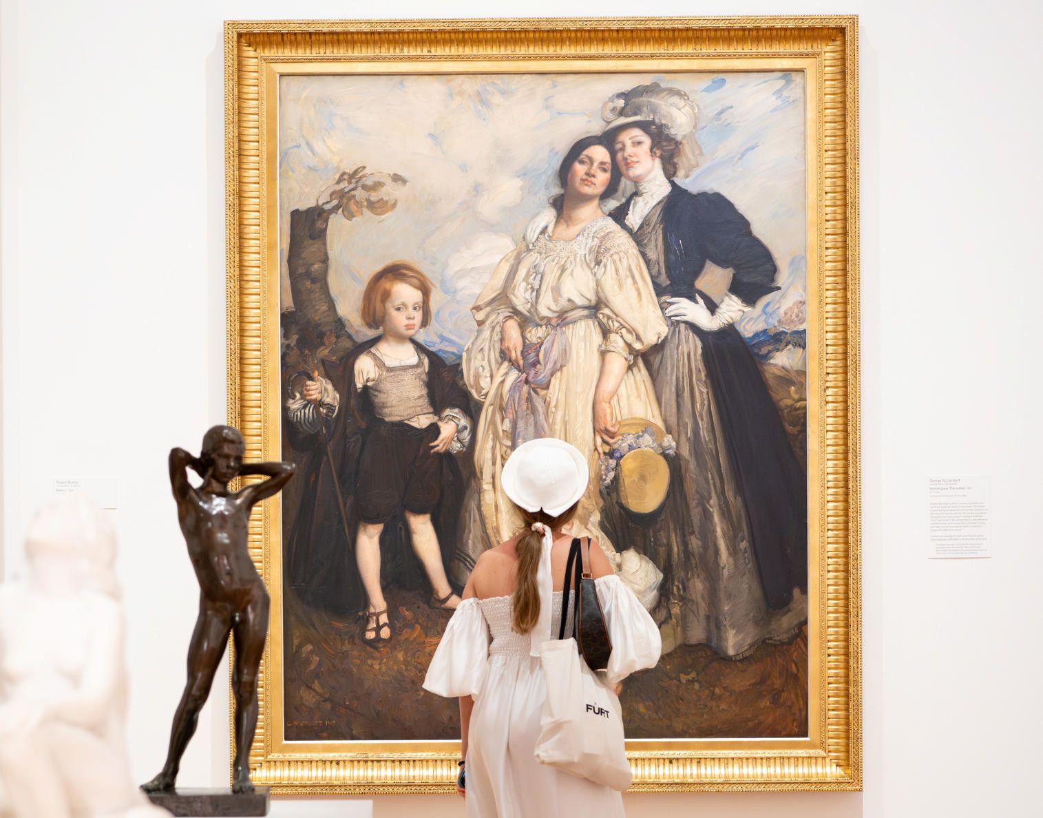 George W. Lambert, Australia/England NSW 1873–1930 / Portrait group (The mother) (installation view) 1907 / Oil on canvas / 204.5 x 162.5cm / Purchased with the assistance of S.H. Ervin 1965 / Collection: Queensland Art Gallery | Gallery of Modern Art



Daphne Mayo, Australia NSW 1895–1982 / Sketch (of a boy) (installation view) 1921, cast 1961 / Bronze / 76 x 32.5 x 20cm / Commissioned 1961 from a cast gifted by Queensland Wattle Day League 1923 / Collection: Queensland Art Gallery | Gallery of Modern Art / © Surf Lifesaving Foundation and The United Church in Australia Property Trust (Q).