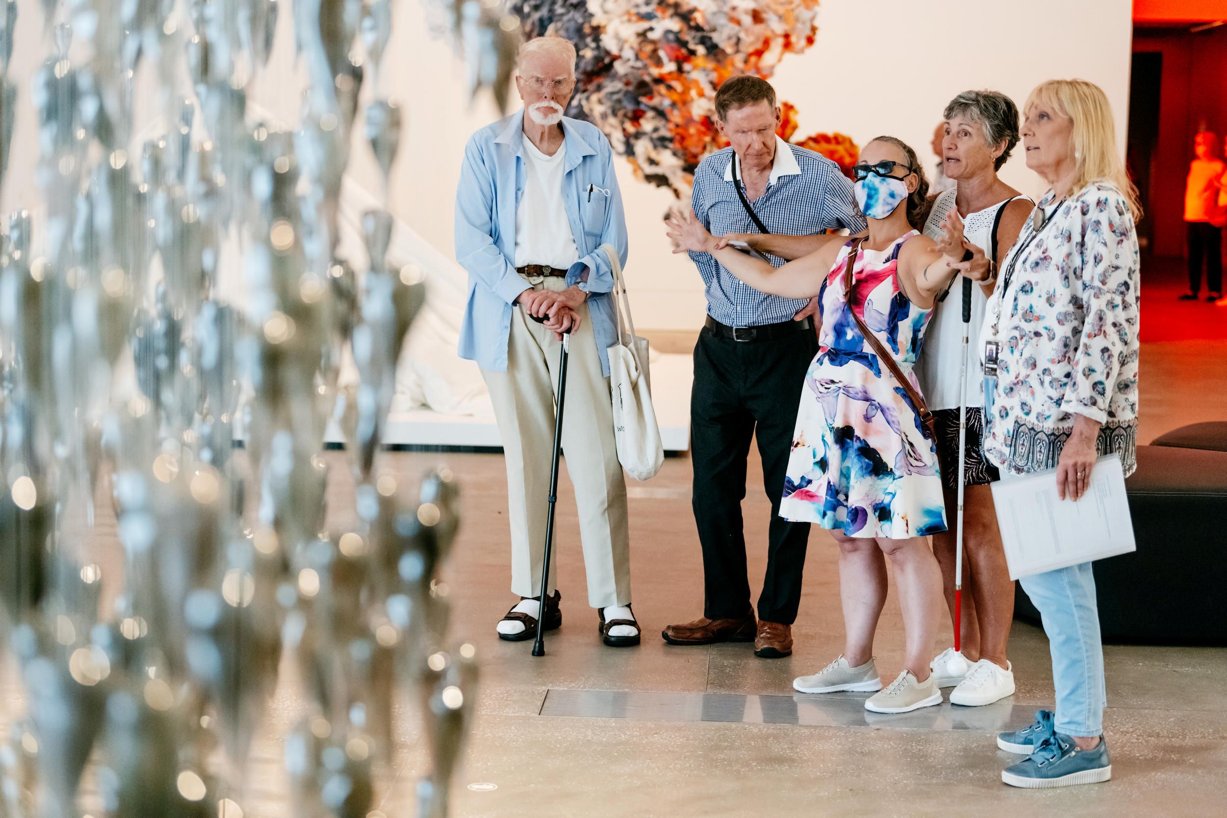 Visitors with low or no vision on a Volunteer Guided tour at GOMA |  Photograph: J, Rucklis