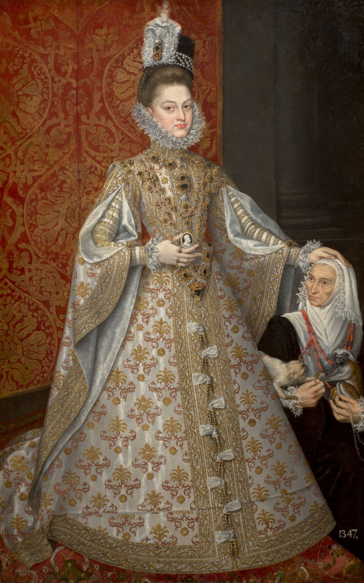Alonso Sánchez Coello and workshop, Benifairó de les Valls, Valencia c.1531 – 1588, Madrid / The infanta Isabella Clara Eugenia and Magdalena Ruiz (La infanta Isabel Clara Eugenia y Magdalena Ruiz) c.1585-88 / Oil on canvas / Collection: Museo Nacional del Prado / © Photographic Archive, Museo Nacional del Prado, Madrid