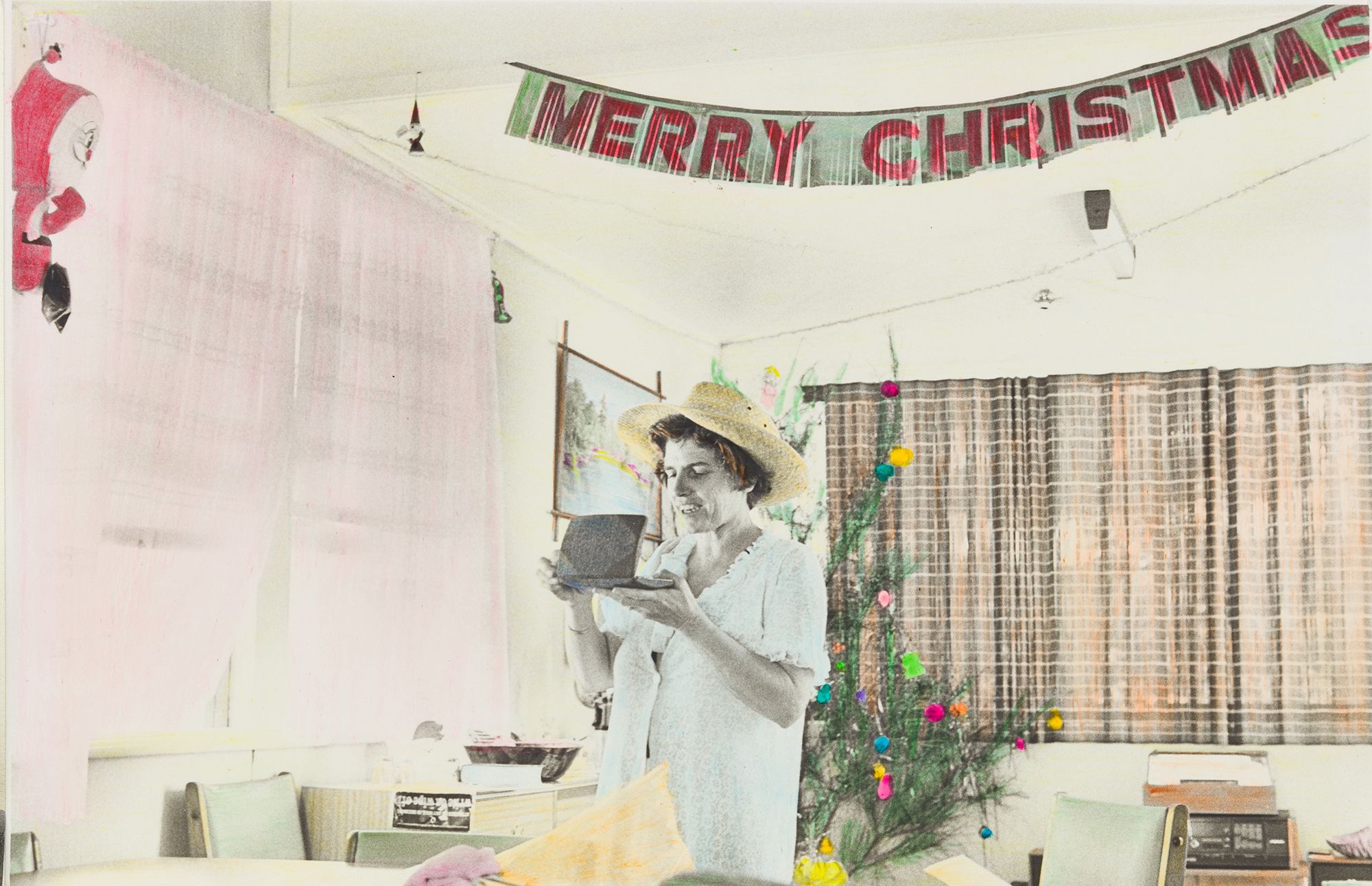 Ruth Maddison, Australia b.1945 / (Untitled 1) (from ‘Christmas holiday with Bob’s family, Queensland, 1978’ series) 1978-79 / Gelatin silver photograph, hand-coloured on paper / 10.7 x 16.4cm / Purchased 1995. QAG Foundation / Collection: Queensland Art Gallery | Gallery of Modern Art / © Ruth Maddison
