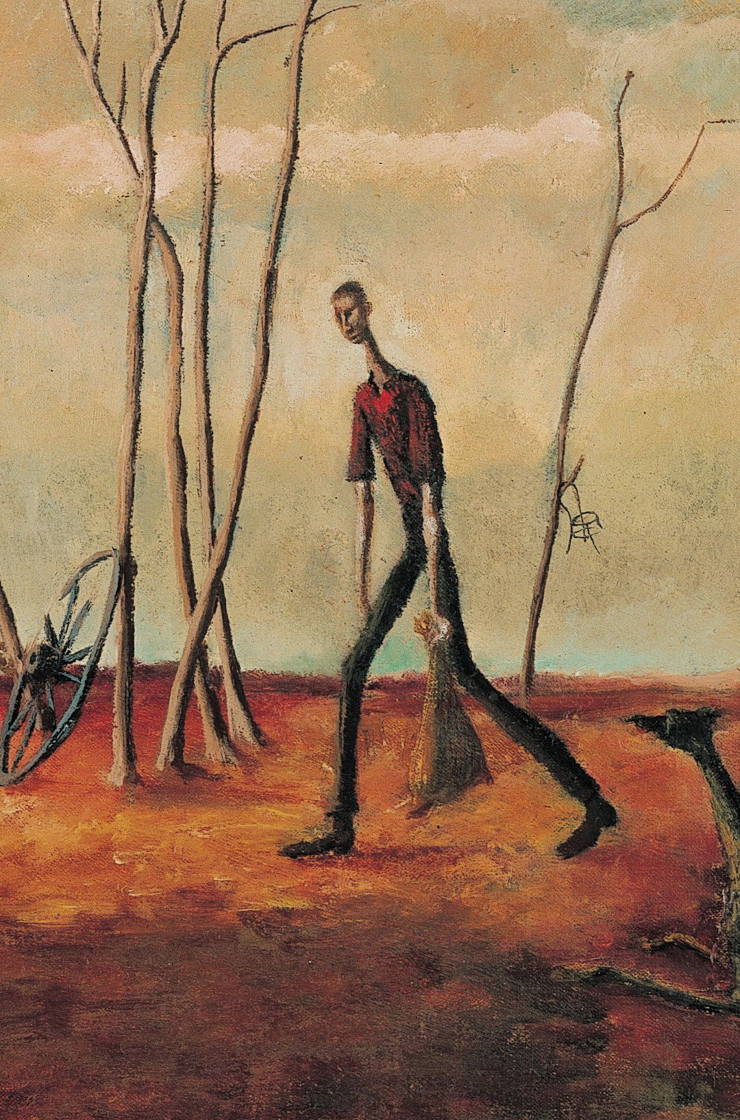 Russell Drysdale, Australia 1912–81 / Man feeding his dogs (detail) 1941 / Oil on canvas / 51.2 x 61.4cm / Gift of C F Viner-Hall 1961 / Collection: Queensland Art Gallery | Gallery of Modern Art / © QAGOMA