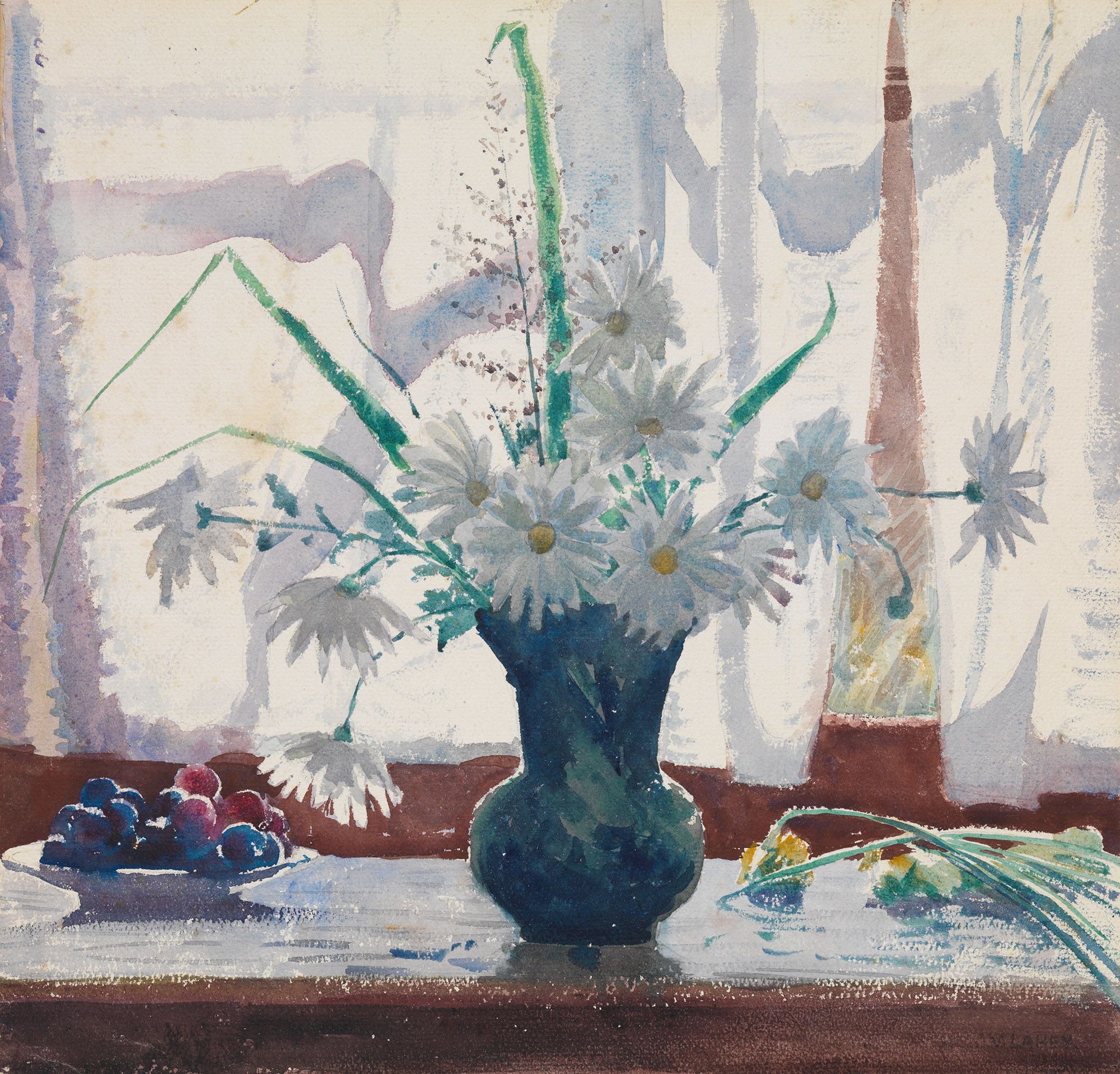 Vida Lahey, Queensland Australia 1882–1968 / Noonday shadows 1946 / Watercolour and gouache over pencil on wove paper on cardboard / 45.8 x 47.5cm / Purchased 1946 / Collection: Queensland Art Gallery | Gallery of Modern Art / © QAGOMA