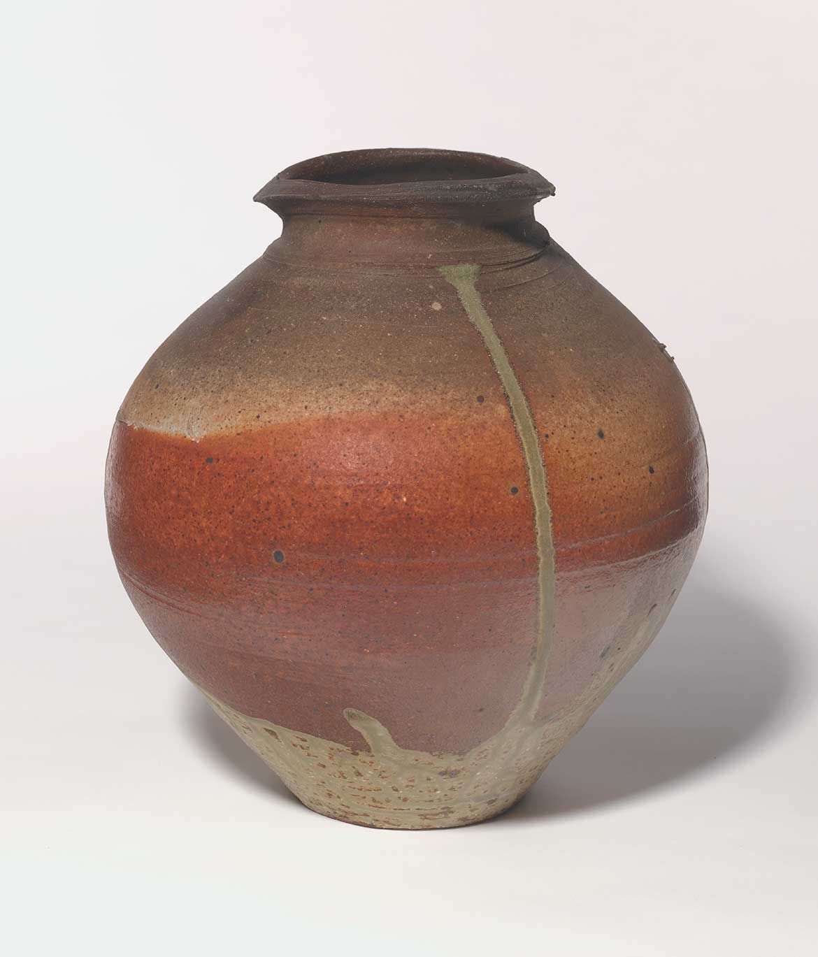 Peter Rushforth, Australia 1920–2015 / (Blossom jar) c.1979 / Stoneware with ash glaze (fired upside down) / 29 x 28cm / Purchased 2017. Queensland Art Gallery | Gallery of Modern Art Foundation / Collection: Queensland Art Gallery | Gallery of Modern Art / © Estate of the artist