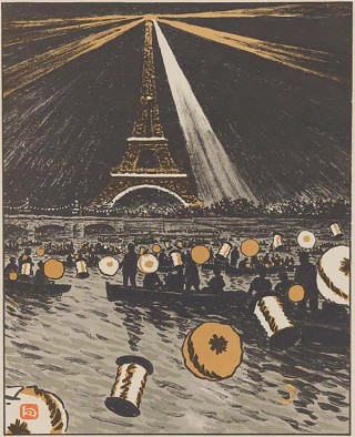 Henri Rivière, France 1864–1951 / Les Trente-six vues de la Tour Eiffel(Thirty-six views of the Eiffel Tower) (detail) 1888–1902 / Plate 12 of an unbound edition of 36 colour lithographs / 17 x 21.2cm (each) / Purchased 2014. QAGOMA Foundation / Collection: Queensland Art Gallery | Gallery of Modern Art