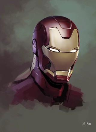 Ryan Meinerding / Head no.1 / Concept art for Iron Man 3 2013 / © 2017 MARVEL