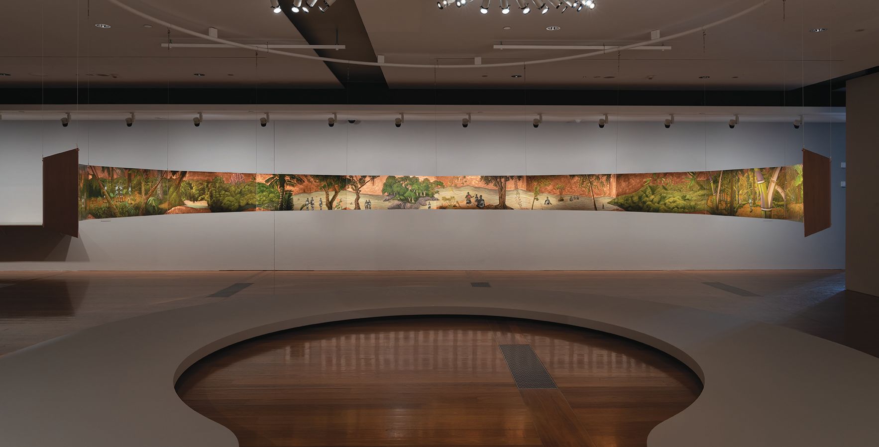 Lee Paje, The Philippines b.1980 / Somewhere, someday when we are the sea 2021 / Oil on copper / 12 panels: 45.7 x 121.9 (each) / Commissioned for ‘The 10th Asia Pacific Triennial of Contemporary Art’ (APT10). Purchased 2021 with funds from Tim Fairfax AC through the Queensland Art Gallery | Gallery of Modern Art Foundation / Collection: Queensland Art Gallery | Gallery of Modern Art / © Lee Paje