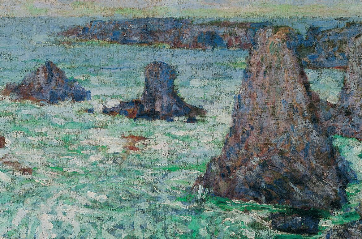 John Russell, Australia/France 1858-1930 / Les Aiguilles, Belle-Ile (The Needles, Belle-Ile) c.1890 / Oil on canvas / 40.4 x 64.7cm / Gift of Lady Trout 1985 / Collection: Queensland Art Gallery | Gallery of Modern Art