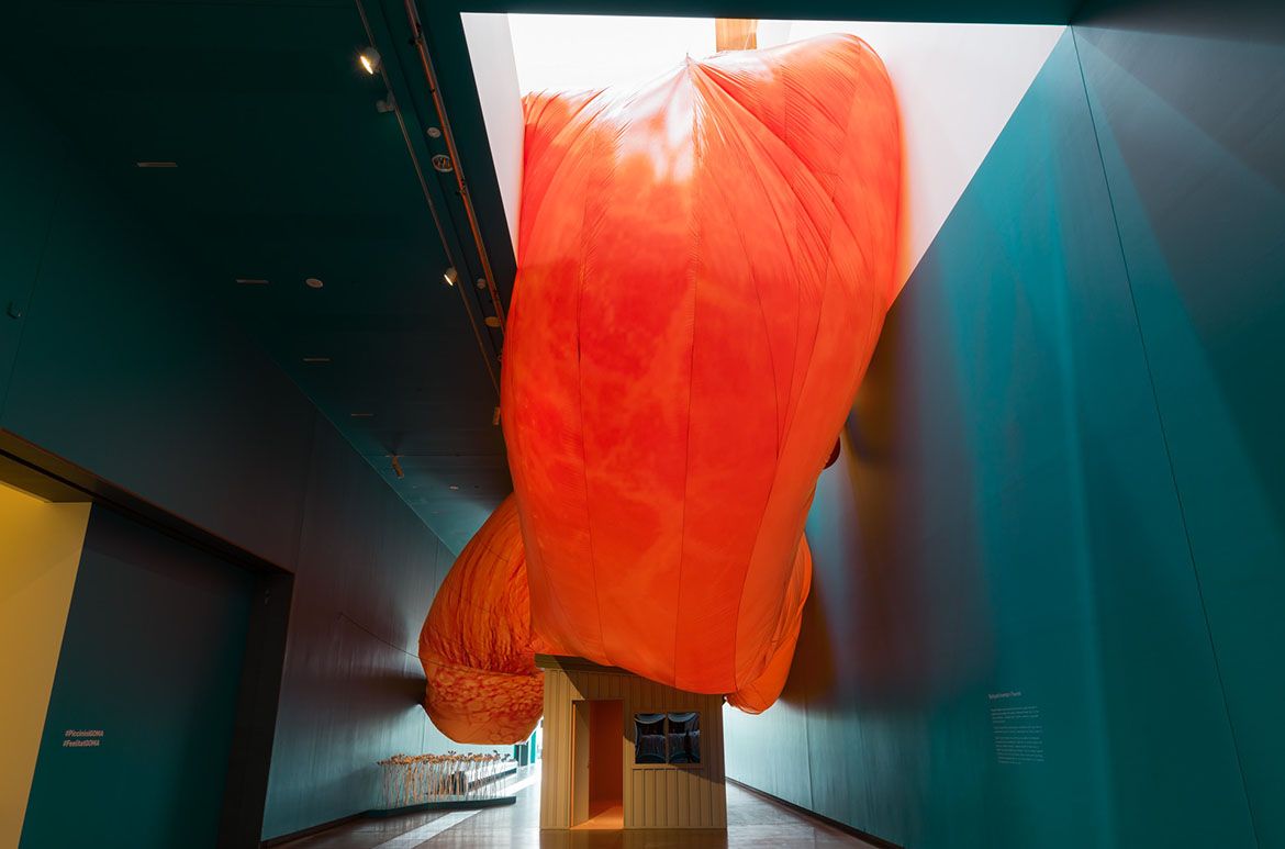 Patricia Piccinini, Australia b.1965 / Pneutopia 2018 / Ripstop nylon, shed, air / Dimensions variable / Courtesy: The artist; Tolarno Galleries, Melbourne; Roslyn Oxley9 Gallery, Sydney; and Hosfelt Gallery, San Francisco / © The artist