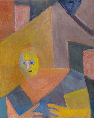 STAUNTON, Madonna Australia b.1938 Anxiety 2012 Synthetic polymer paint on canvas board 56.2 x 45.8 x 4.3cm (framed) Acc. 2014.333 Purchased 2014 with funds from the Estate of Jessica Ellis through the Queensland Art Gallery | Gallery of Modern Art Foundation