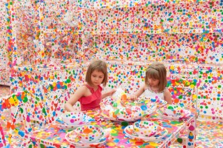 Yayoi Kusama, Japan b.1929 / The obliteration room 2002-present / Furniture, white paint, dot stickers / Collaboration between Yayoi Kusama and Queensland Art Gallery. Commissioned Queensland Art Gallery. Gift of the artist through the QAG Foundation 2012 / Collection: Queensland Art Gallery | Gallery of Modern Art / © Yayoi Kusama