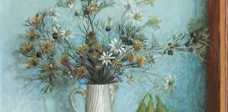 Margaret Olley, Australia 1923-2011 / Daisies in a white jug and pears c. 1975 / oil on board / 65 x 76 cm / Courtesy: Philip Bacon Galleries / © Margaret Olley Art Trust