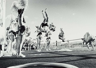 BURSTOW, Graham Australia b.1927 Cheer squad, Carrara (from ‘Journeys north’ portfolio) 1986-87 Gelatin silver photograph on paper 40.6 x 50.4cm 34 x 47.7cm (comp.) Acc. 1987.171.017 Purchased 1987 with the financial assistance of the Australian Bicentennial Authority to commemorate Australia’s Bicentenary in 1988