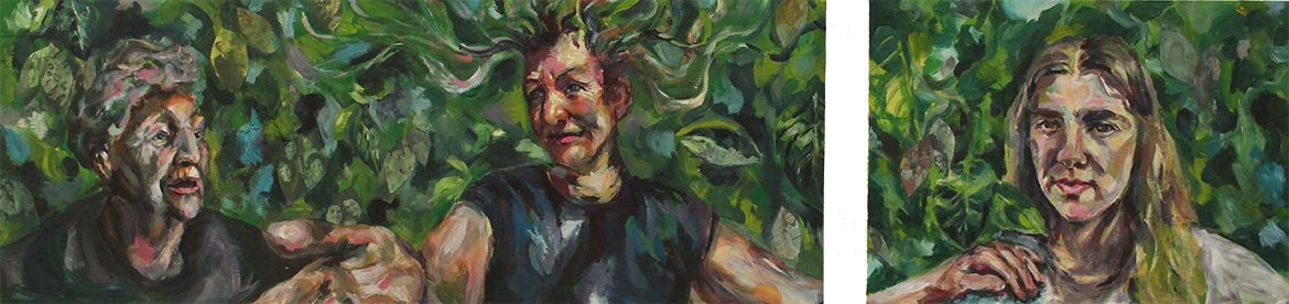 Marley Russell, Highfields State Secondary College
Australia b.2004 / (Inter-)connected 2021 / Synthetic polymer paint and collage on board / © Marley Russell