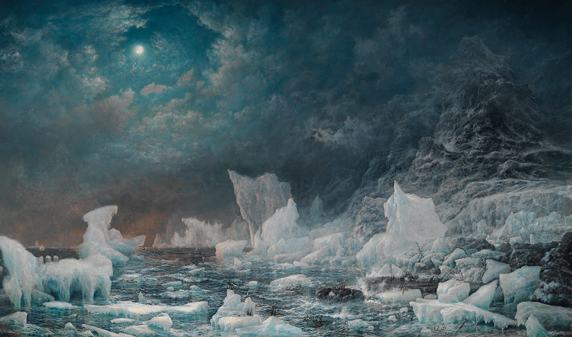 Isaac Walter Jenner, England/Australia 1836-1902 / Cape Chudleigh, Coast of Labrador 1893, reworked 1895 / Oil on canvas on composition board / 76.5 x 126.9cm / Gift of the artist 1895 / Collection: Queensland Art Gallery | Gallery of Modern Art