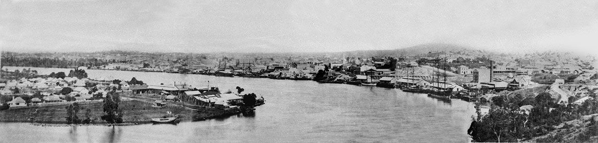 Thomas Mathewson, Scotland/Australia 1842–1934 / Brisbane photographed from Bowen Terrace, 1881 / Courtesy: State Library of Queensland, Brisbane