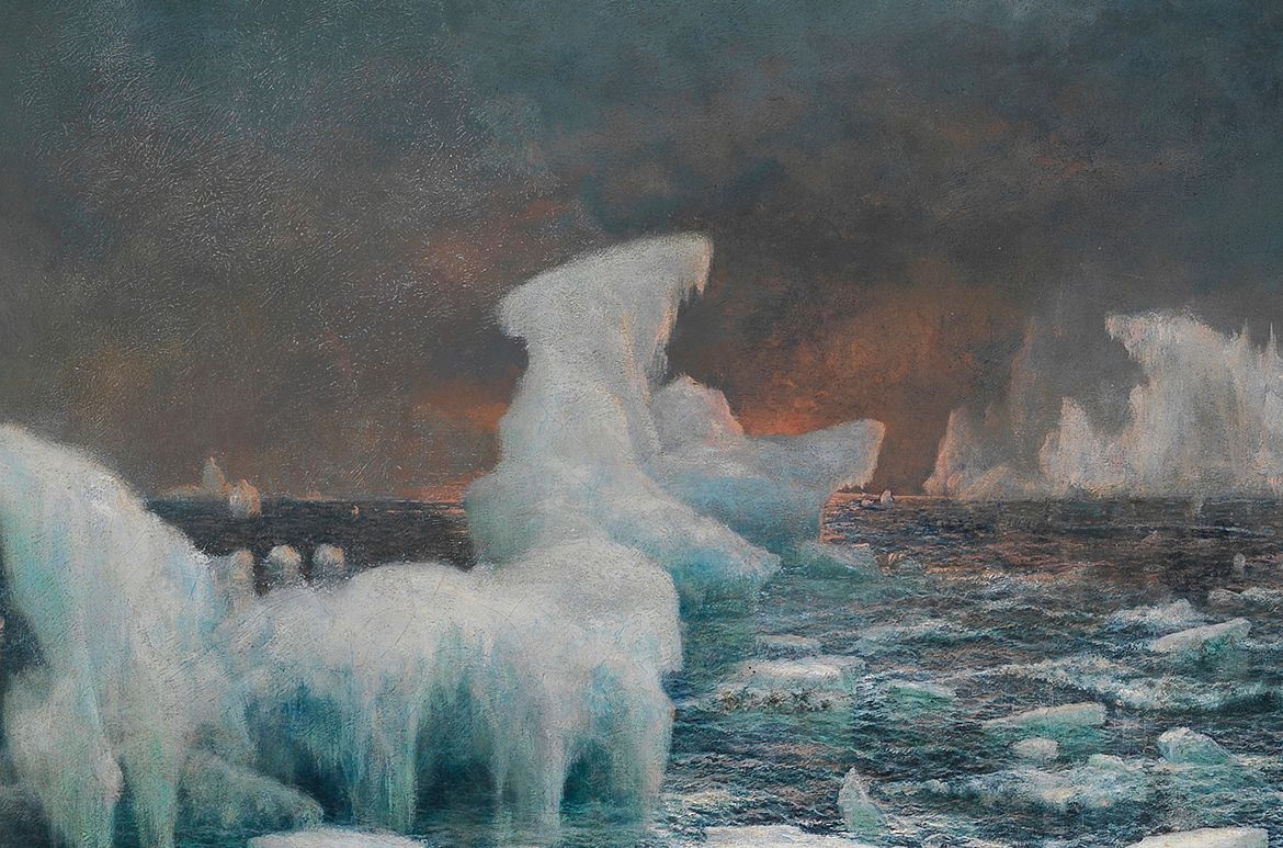 Isaac Walter Jenner, England/Australia 1836-1902 / Cape Chudleigh, Coast of Labrador (detail) 1893, reworked 1895 / Oil on canvas on composition board / 76.5 x 126.9cm / Gift of the artist 1895 / Collection: Queensland Art Gallery | Gallery of Modern Art