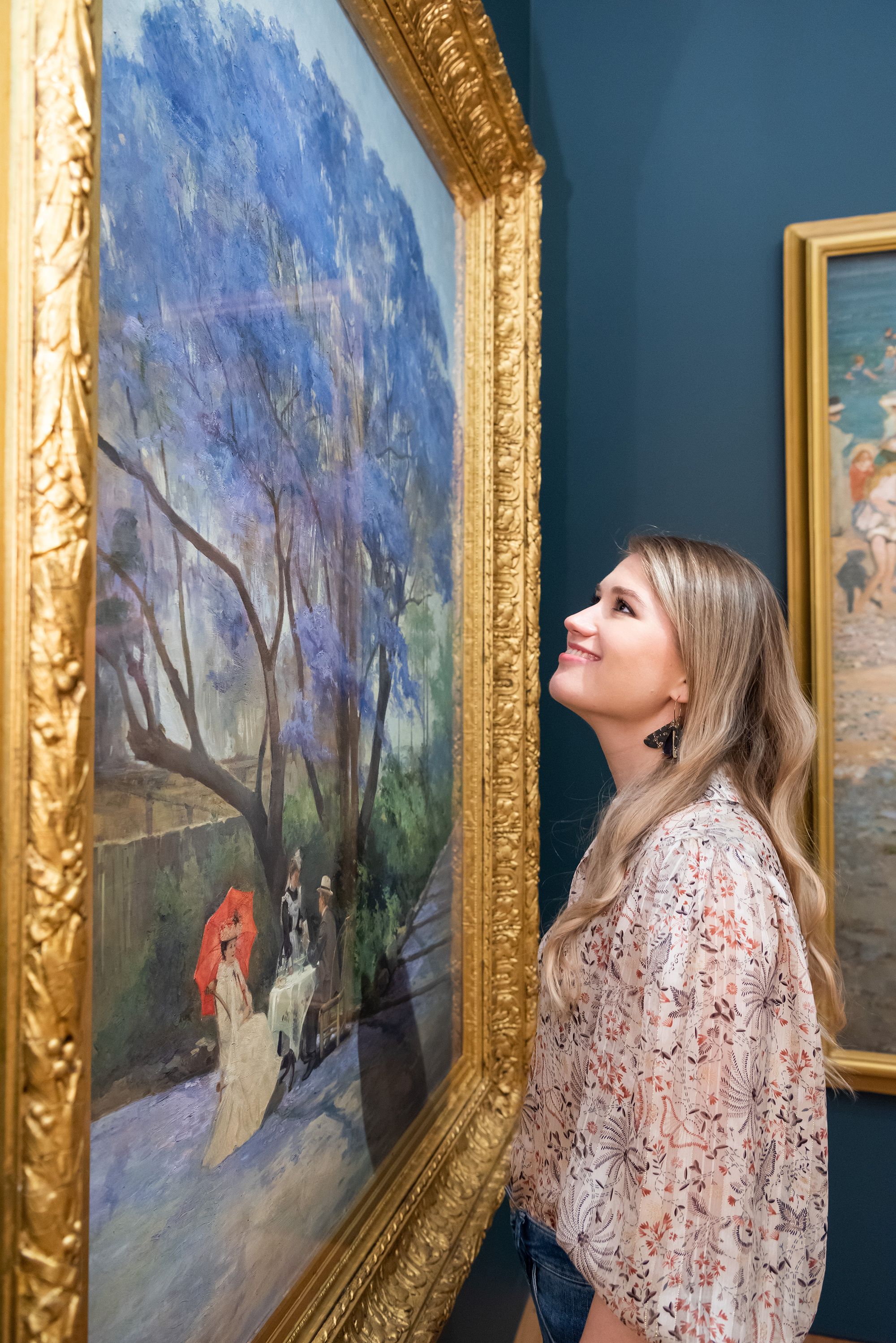 Art that feels like home / R Godfrey Rivers, England/Australia 1858–1925 / Under the jacaranda 1903 / Oil on canvas / 143.4 x 107.2cm / Purchased 1903 / Collection: Queensland Art Gallery | Gallery of Modern Art