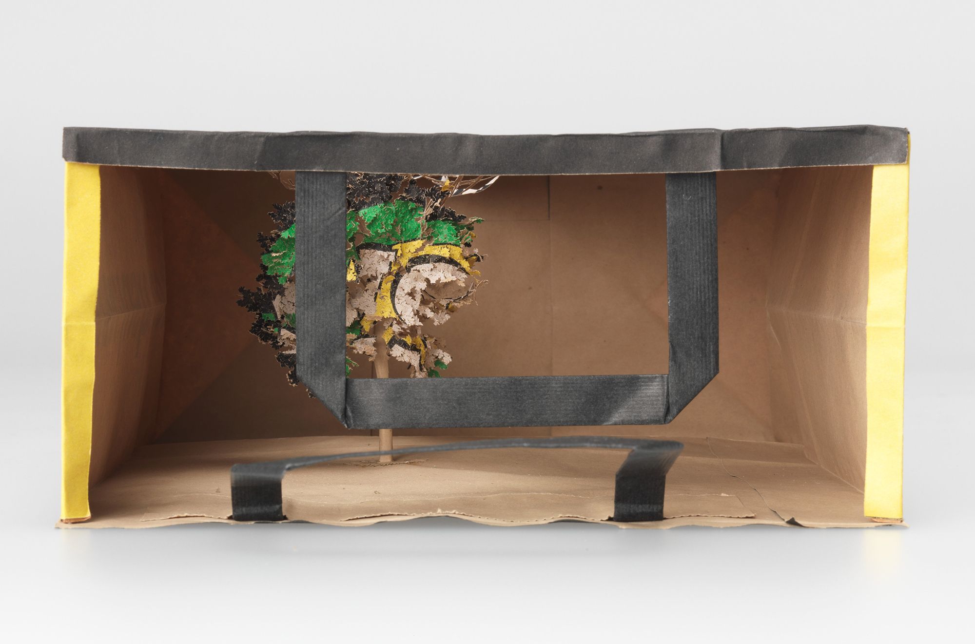 Yuken Teruya, Japan b.1973 / Notice - Forest 2006 / Paper and glue / b: 10.2 x 21.8 x 29.5cm (without handles); 10.2 x 21.8 x 35.5cm (with handles) / Purchased 2007. The Queensland Government's GOMA Acquisitions Fund / Collection: Queensland Art Gallery | Gallery of Modern Art / © Yuken Teruya