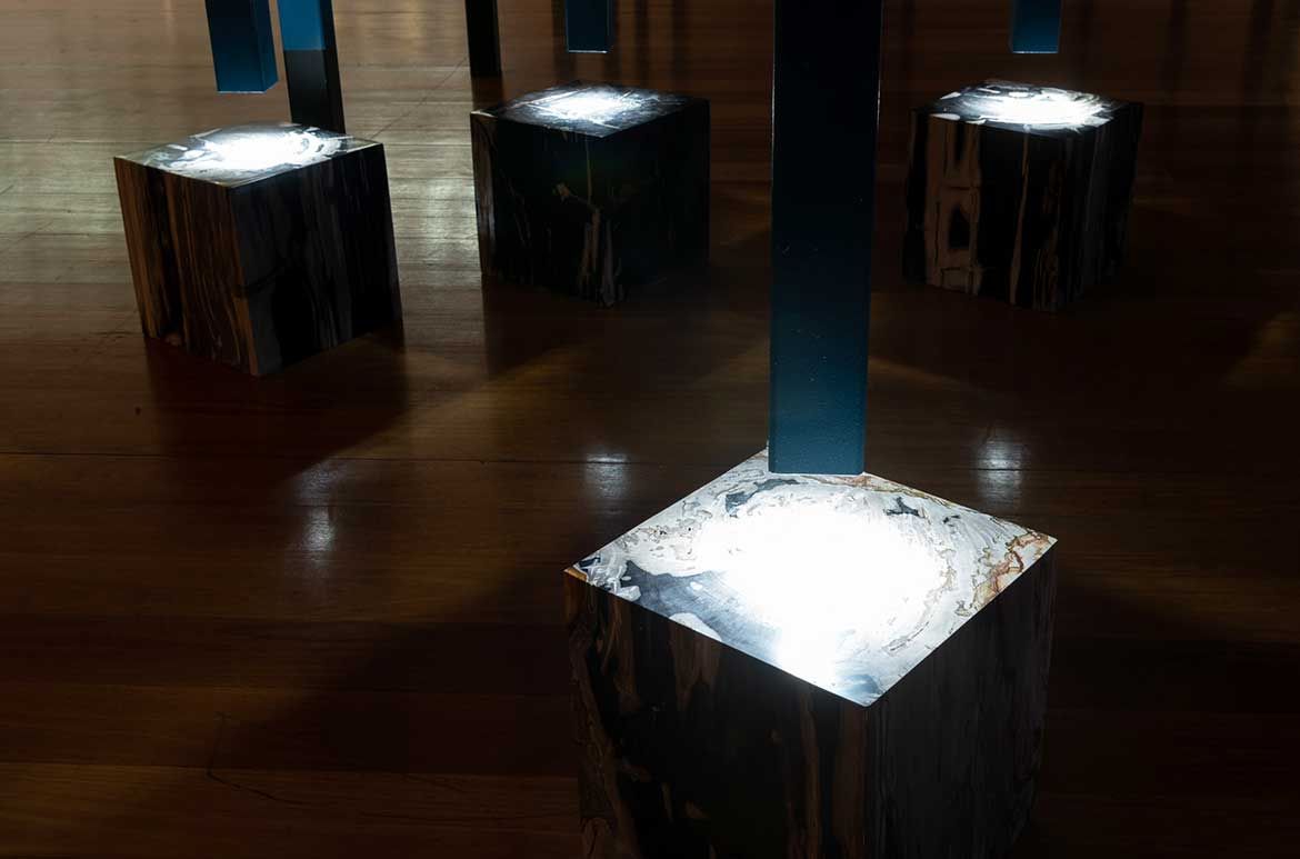 Boedi Widjaja, Indonesia b.1975 / Black—Hut, Black—Hut 2018–19, installation view at Queensland Art Gallery | Gallery of Modern Art / Mixed media installation / Co-commissioned with Singapore Art Museum for APT9 and Singapore Biennale 2019 / Photograph: Chloë Callistemon © QAGOMA