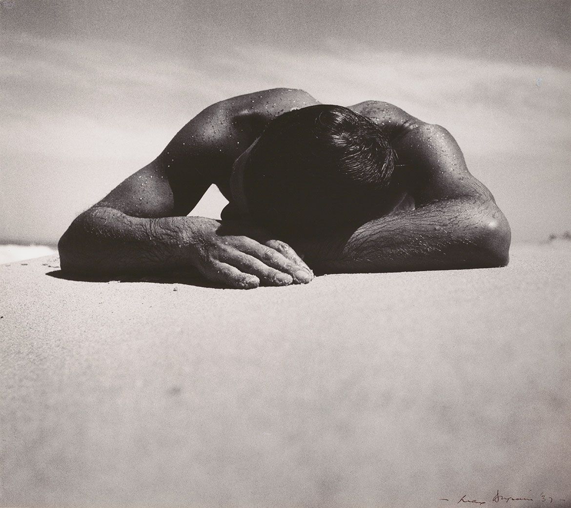 Max Dupan, Australia 1911-92 / Sunbaker 1937, printed early 1970s / Gelatin silver photograph on paper / 39.1 x 42.5cm (comp.) / Purchased 1995. QAG Foundation / Collection: Queensland Art Gallery | Gallery of Modern Art / © Max Dupain/ Copyright Agency