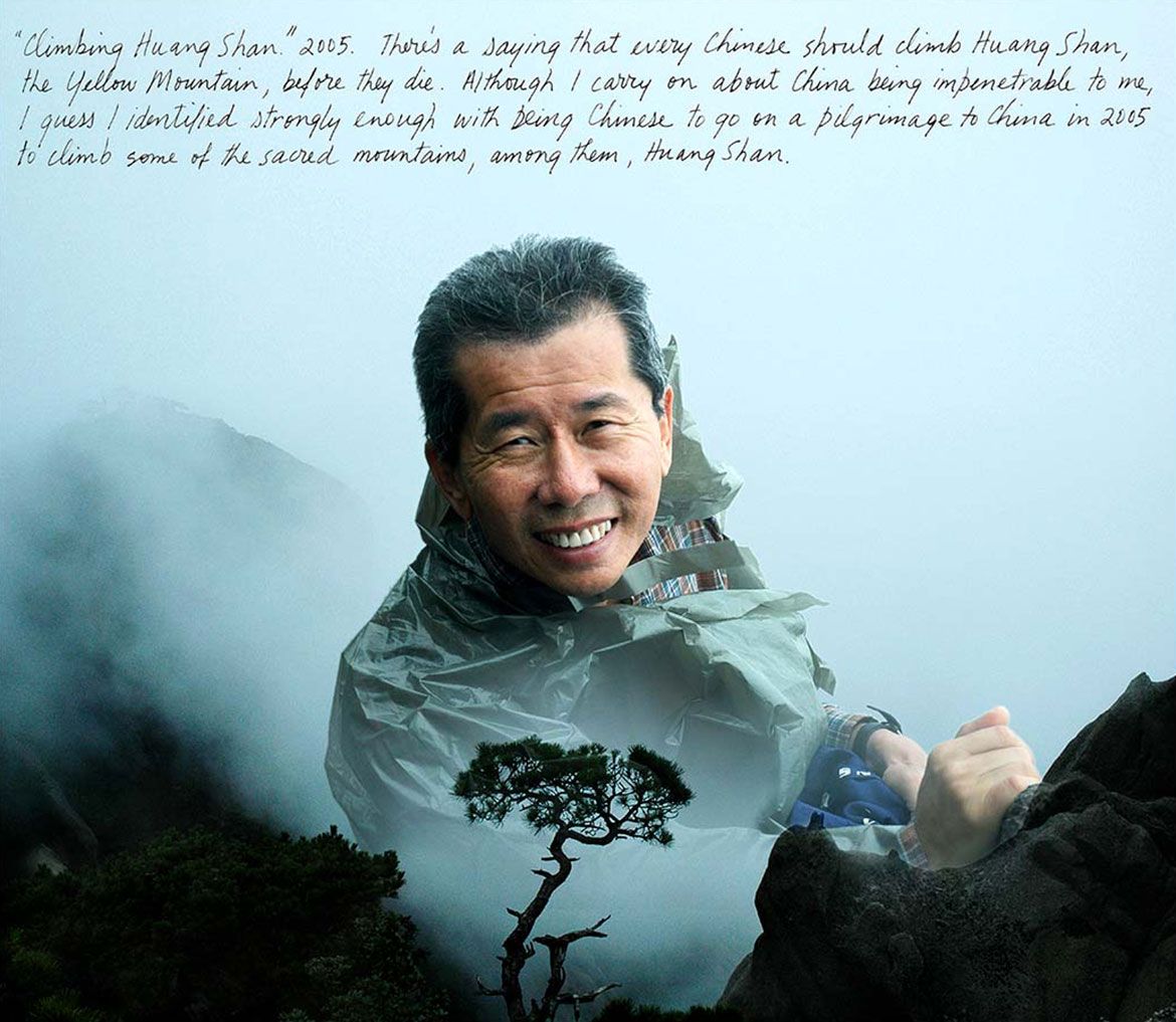 William Yang, Australia b.1943 / Climbing Huang Shan 2005 / Inkjet print on Innova Softex paper / 41 x 48cm / Courtesy: William Yang