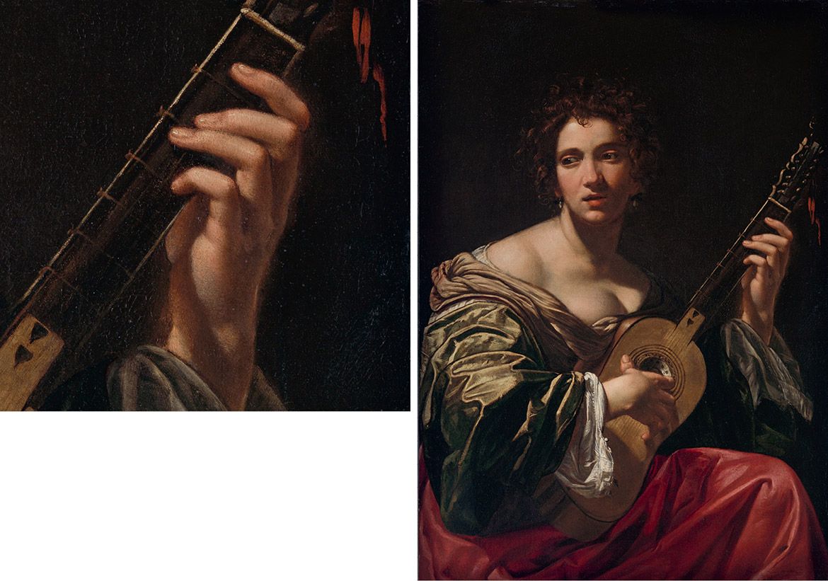 Simon Vouet, France 1590–1649 / Woman Playing a Guitar c.1618 / Oil on canvas / 106.5 x 75.8cm / Purchase, 2017 Benefit Fund; Lila Acheson Wallace Gift; Mary Trumbull Adams and Victor Wilbour Memorial Funds; Friends of European Paintings and Henry and Lucy Moses Fund Inc. Gifts; Gift of Julia A Berwind, by exchange; Charles and Jessie Price, Otto Naumann, Mr and Mrs Richard L Chilton Jr, and Sally and Howard Lepow Gifts; Charles B Curtis Fund; and Theodocia and Joseph Arkus Gift, 2017 / 2017.242 / Collection: The Metropolitan Museum of Art, New York