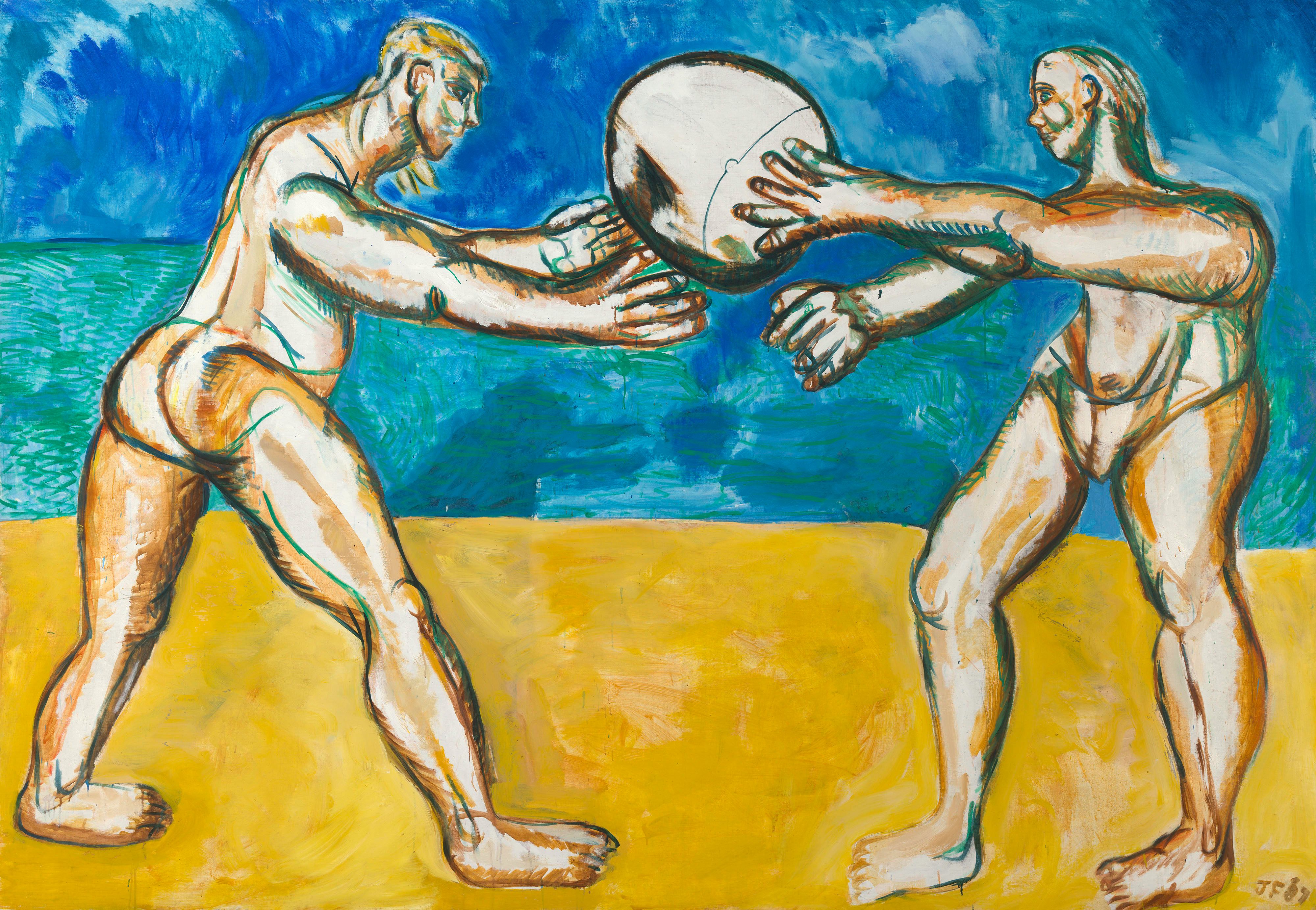 Joe Furlonger, Australia b.1952 / Bathers 1987 / Oil on canvas / 201 x 290cm / Purchased 1988 / Collection: Queensland Art Gallery | Gallery of Modern Art / © Joe Furlonger