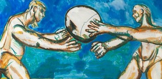 Joe Furlonger, Australia b.1952 / Bathers 1987 / Oil on canvas / 201 x 290cm / Purchased 1988 / Collection: Queensland Art Gallery | Gallery of Modern Art / © Joe Furlonger
