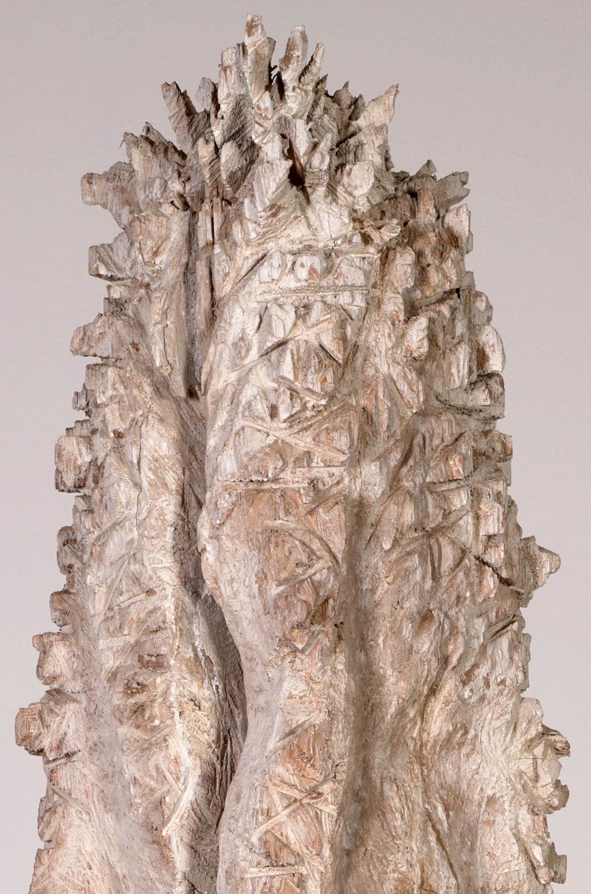Shigeo Toya, Japan 1947-2026 / Woods III (detail) 1991-92 / Wood, ashes and synthetic polymer paint / 30 pieces: 220 x 30 x 30cm; 220 x 530 x 430cm (installed) / The Kenneth and Yasuko Myer Collection of Contemporary Asian Art. Purchased 1994 with funds from The Myer Foundation and Michael Sidney Myer through the QAG Foundation and with the assistance of the International Exhibitions Program / Collection: Queensland Art Gallery | Gallery of Modern Art / © Shigeo Toya Estate / Photograph: © QAGOMA