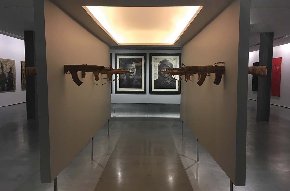 Installation view of ‘Patani Semasa: An Exhibition on Contemporary Art from the Golden Peninsula’, at MAIIAM Contemporary Art Museum, Chiang Mai, 2017 / Photograph: Zara Stanhope