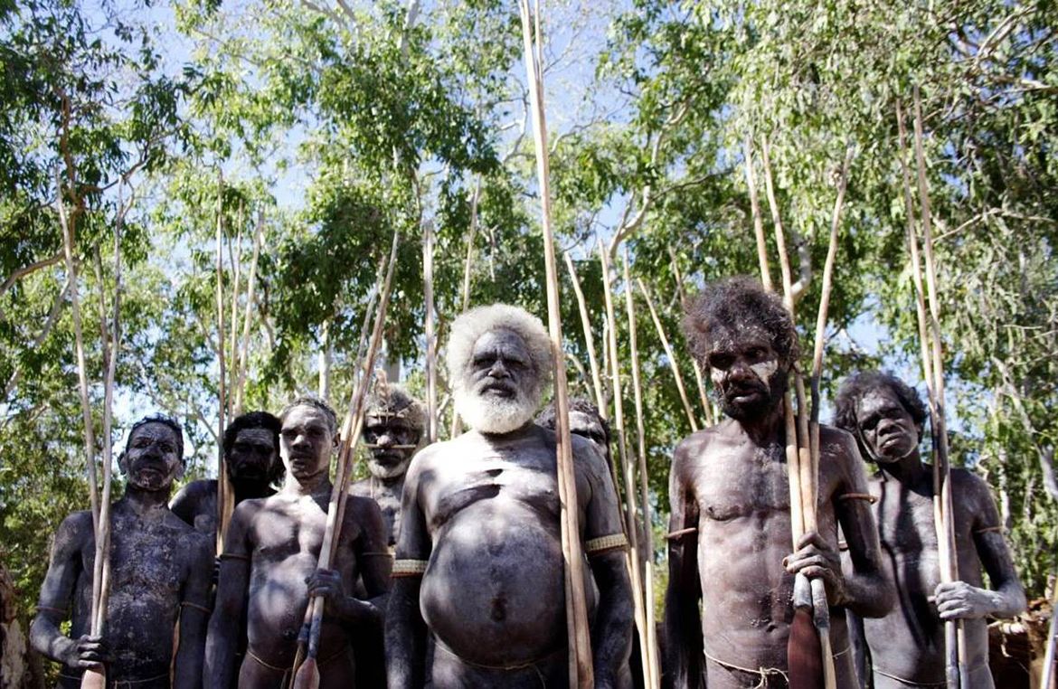 Production still from Ten Canoes 2006 / Director: Rolf De Heer, Peter Djigirr / Image cour-tesy: Palace Entertainment