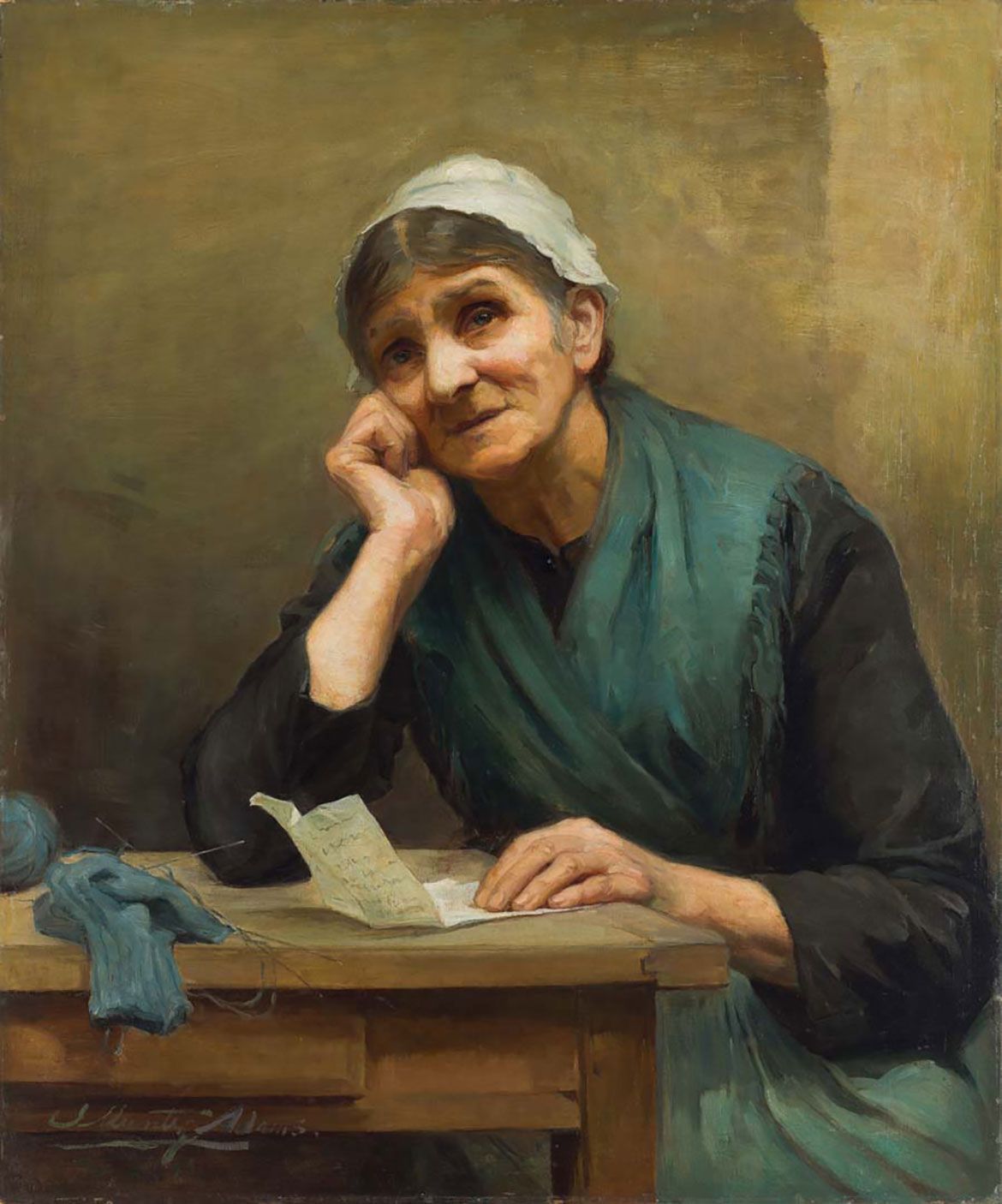 Josephine Müntz-Adams, Australia 1861-1949 / Care c.1893 / Oil on canvas on composition board / 83 x 69.3cm / Purchased 1898 / Collection: Queensland Art Gallery | Gallery of Modern Art