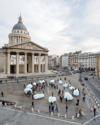 Olafur Eliasson, Denmark b.1967 / Ice Watch 2014 (installation view, Place du Panthéon, Paris, 2015) / © 2014 Olafur Eliasson / Photograph: Martin Argyroglo