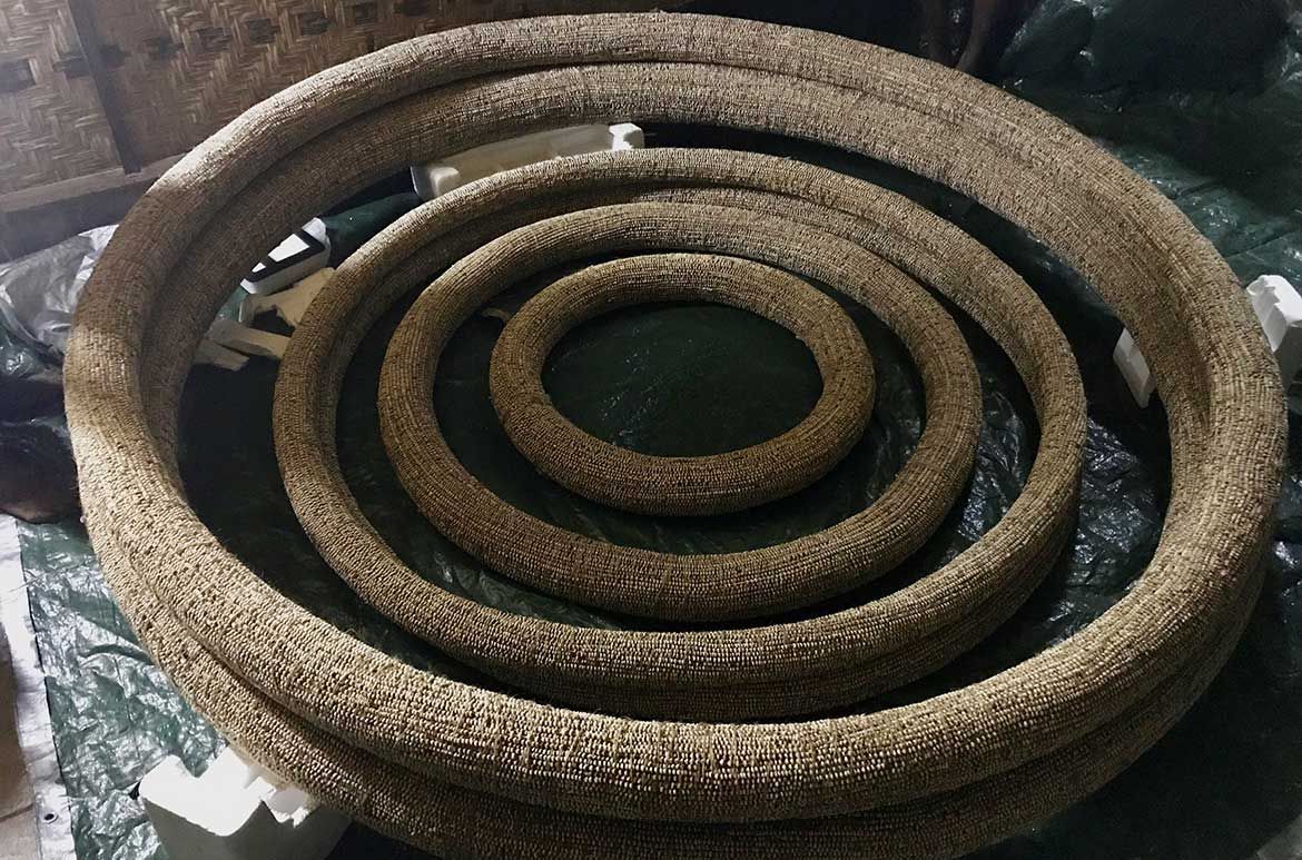 Gunantuna Loloi and Tutana’s before they are wrapped, Nangananga, East New Britain, PNG, June 2018