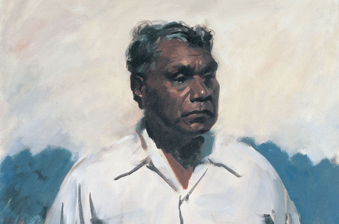 William Dargie, Australia 1912–2003 / Portrait of Albert Namatjira (detail) 1956 / Oil on canvas / 102.1 x 76.4 cm / Purchased 1957 / Collection: Queensland Art Gallery | Gallery of Modern Art / © QAGOMA