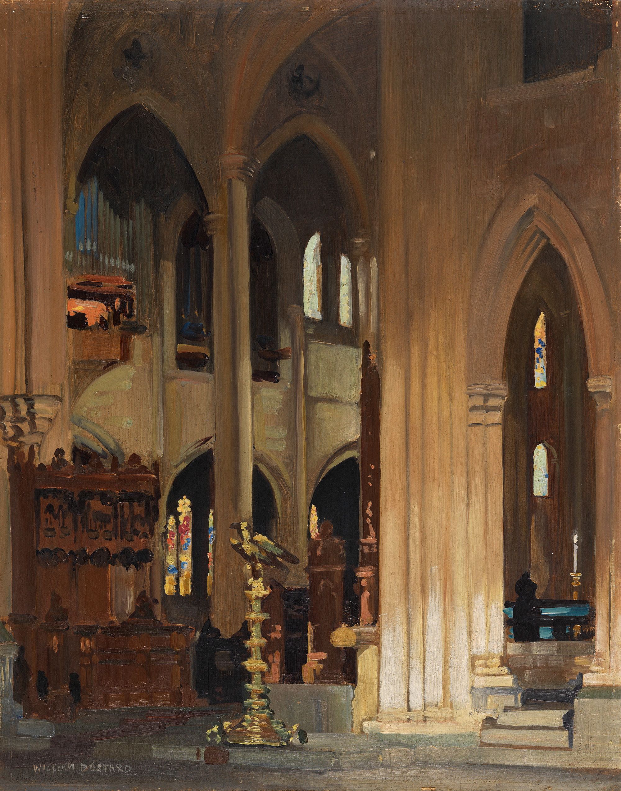 William Bustard, England/Australia 1894–1973 / St. John’s Cathedral, Brisbane 1941 / Oil on plywood / 50.1 x 39.6cm / Purchased 1942 / Collection: Queensland Art Gallery | Gallery of Modern Art / © QAGOMA