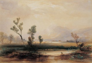 Conrad Martens, England/Australia 1801-78 / Coochin Run 1854 / Watercolour on paper / 29.5 x 42.8cm / Purchased 1998 with funds raised through The Conrad Martens Queensland Art Gallery Foundation Appeal and with the assistance of the Queensland Government’s special Centenary Fund / Collection: Queensland Art Gallery | Gallery of Modern Art