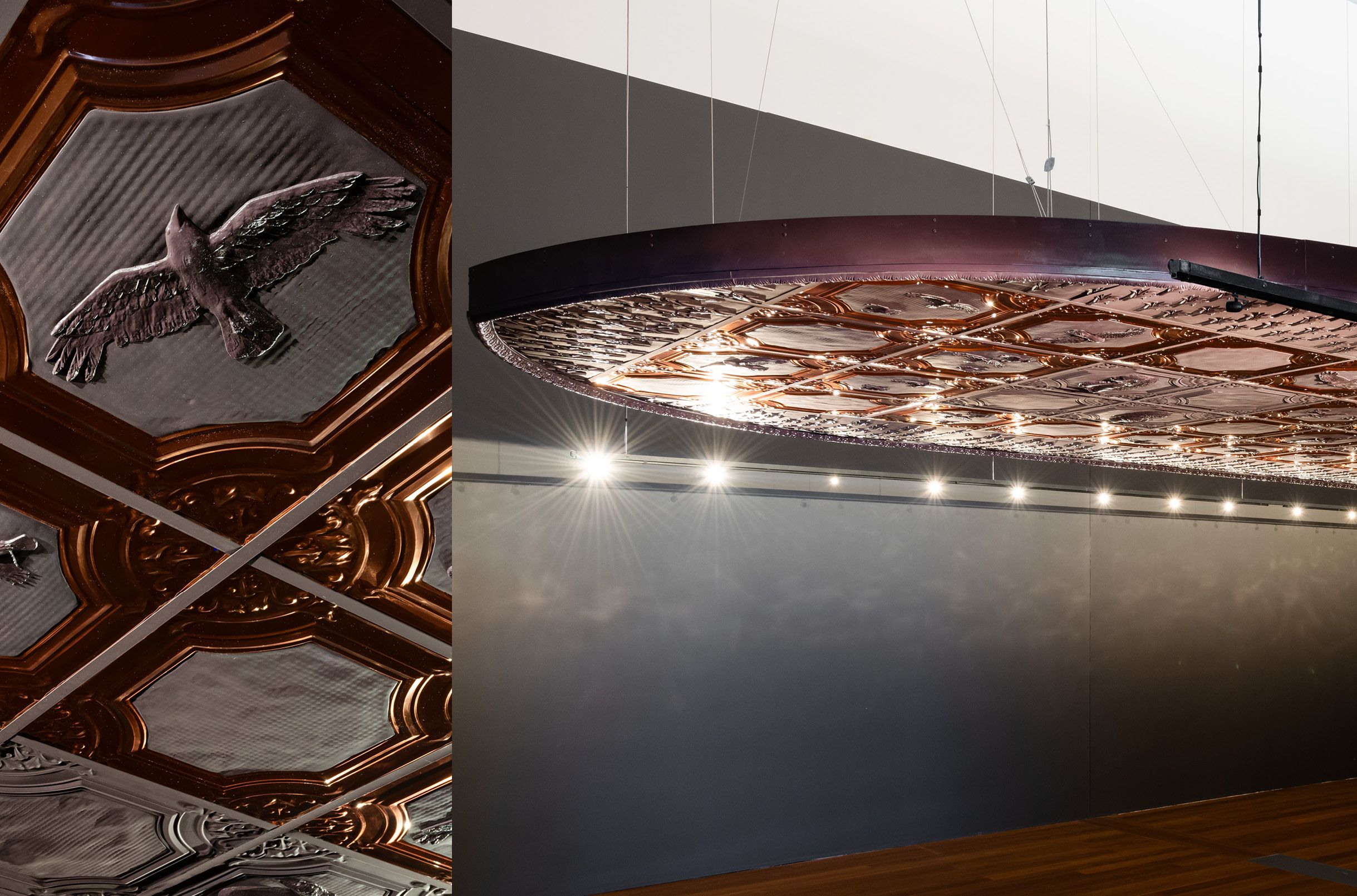 Jasmine Togo-Brisby, Australian South Sea Islander, Australia b.1982 / Copper Archipelago 2024 / Copper, resin and steel / 50 × 960 × 360cm (approx.) / Commissioned for ‘The 11th Asia Pacific Triennial of Contemporary Art’ / Purchased 2024 with funds from Tim Fairfax AC through the QAGOMA Foundation / This project is supported by the Queensland Government through Arts Queensland and assisted by the Australian Government through Creative Australia, its principal arts investment and advisory body / Collection: Queensland Art Gallery | Gallery of Modern Art / © Jasmine Togo-Brisby
