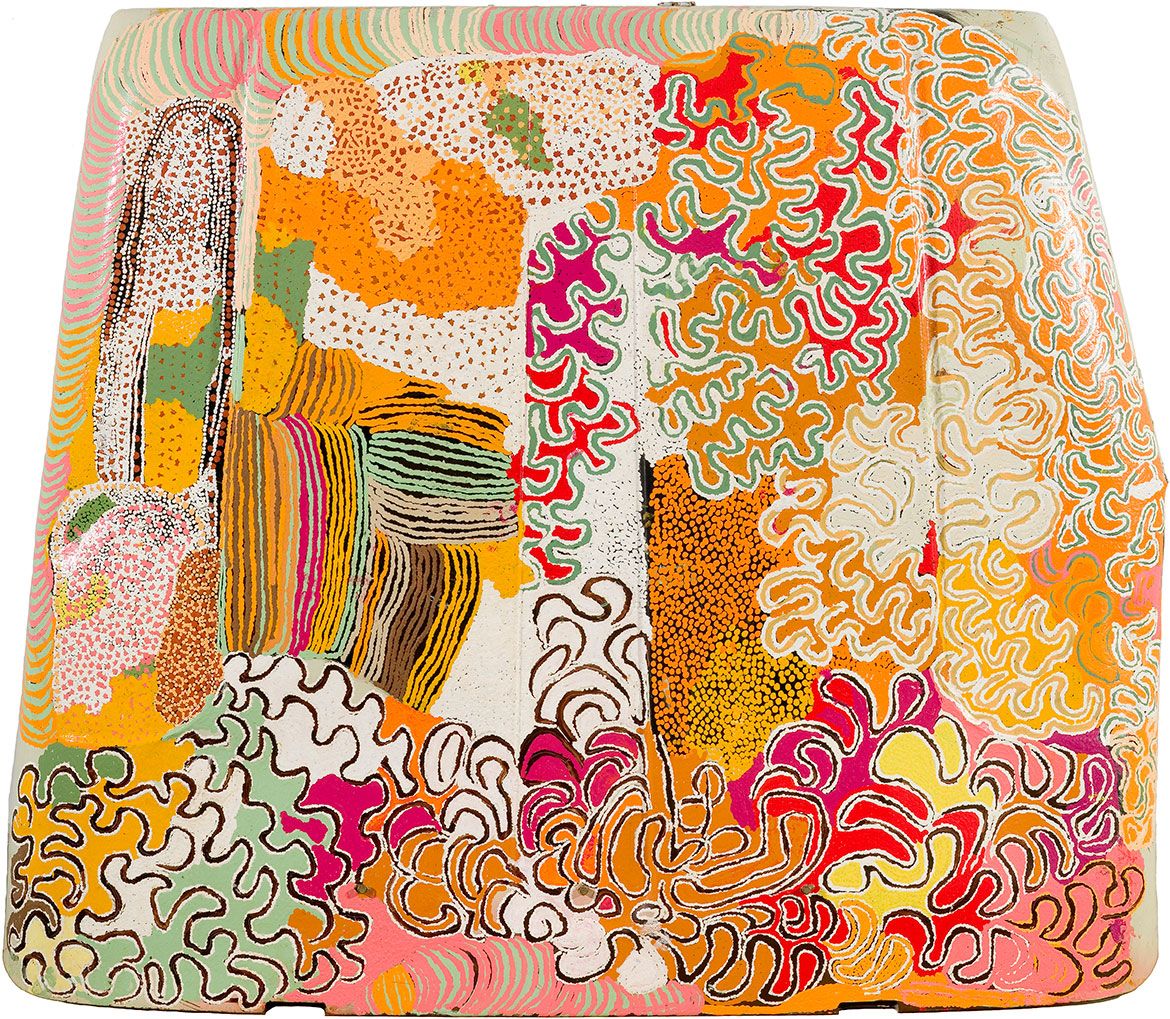 Mrs Kumana Ward, Australia 1949-2014 / Nissan 2007 / Synthetic polymer paint on metal / 145 x 122 x 13cm / Purchased 2008. The Queensland Government’s Gallery of Modern Art Acquisitions Fund / Collection: Queensland Art Gallery | Gallery of Modern Art / © Mrs Kumana Ward